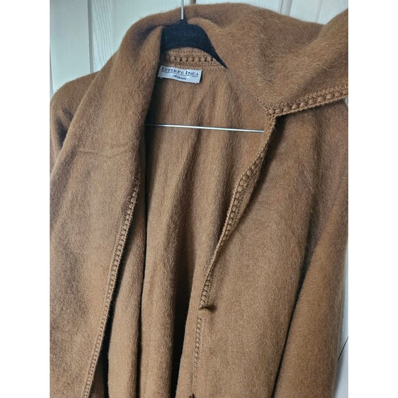 Made in Peru Fringe scarf cape poncho camel tan one size 100% Alpaca - Picture 6 of 9